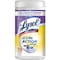 Lysol Dual Action Wipes, 7.25" W x 7" L Canister, Citrus, White/Purple, 75 PK RAC81700CT - alternate 1